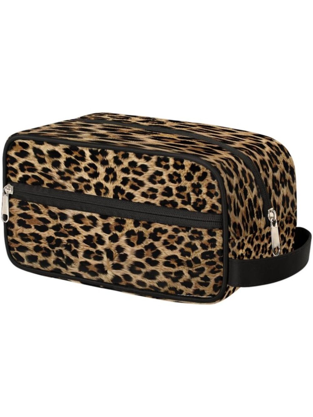 Vintage Leopard Print Makeup Bag | Travel Toiletry Pouch & Cosmetic Dopp Kit